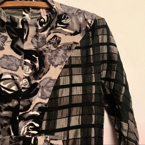 Antonio Marras Dark Floral Checkered Dress Sz 44 - Picture 6 of 15